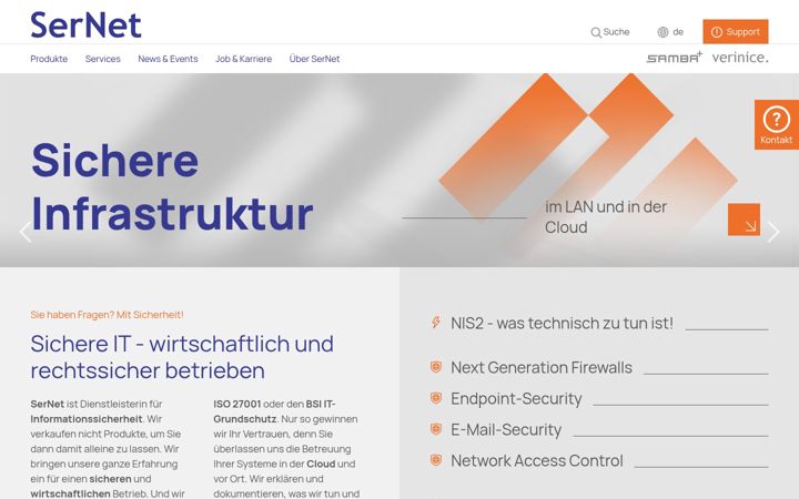 Screenshot of sernet.net
