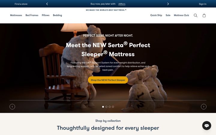 Screenshot of serta.com