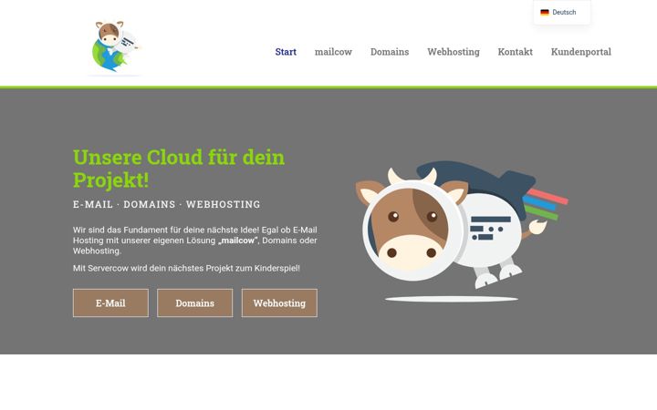 Screenshot of servercow.de