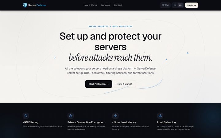 Screenshot of serverdefense.net