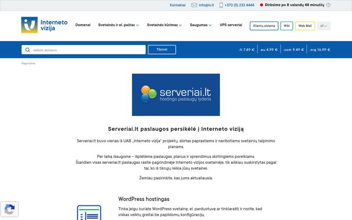 Screenshot di serveriai.lt