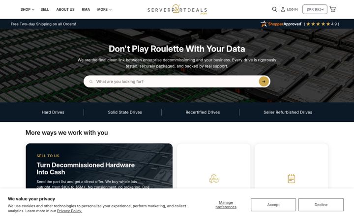 Screenshot of serverpartdeals.com
