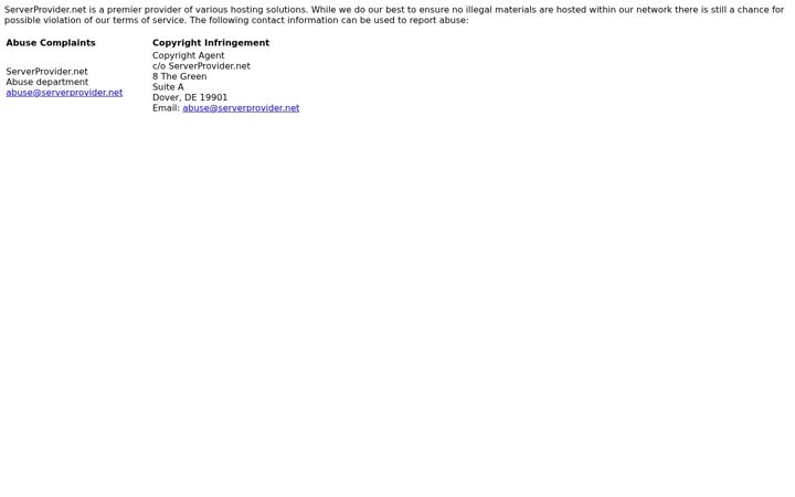 Screenshot of serverprovider.net