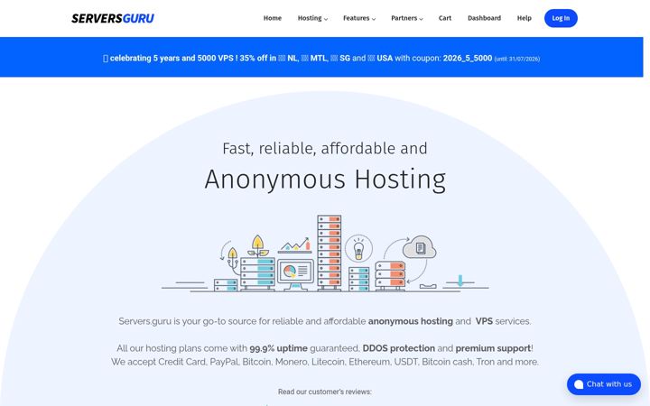 Screenshot of servers.guru