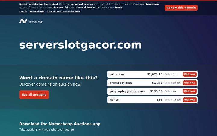 Screenshot of serverslotgacor.com