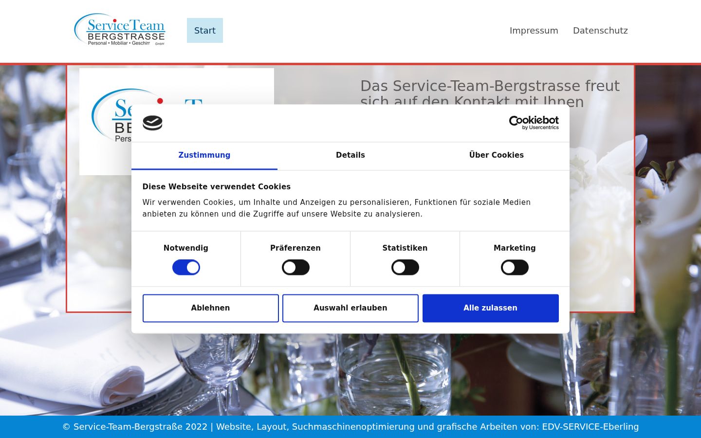 Screenshot of the consent banner shown before any interaction