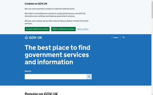 Screenshot of service.gov.uk