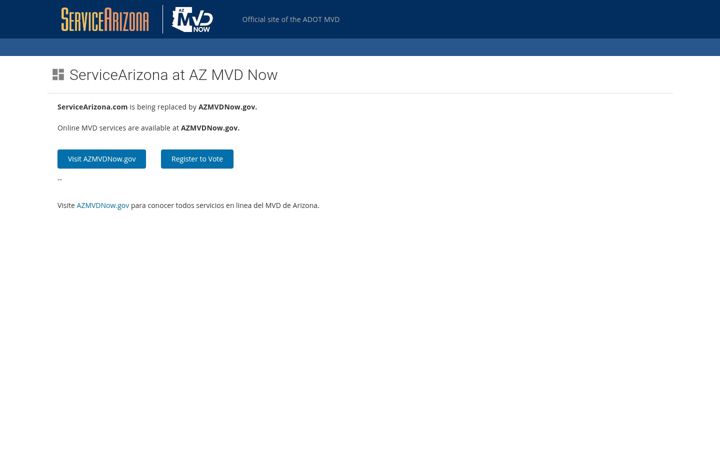 Screenshot von servicearizona.com