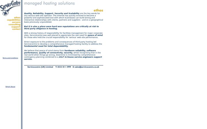 Screenshot of servicecentre.co.uk