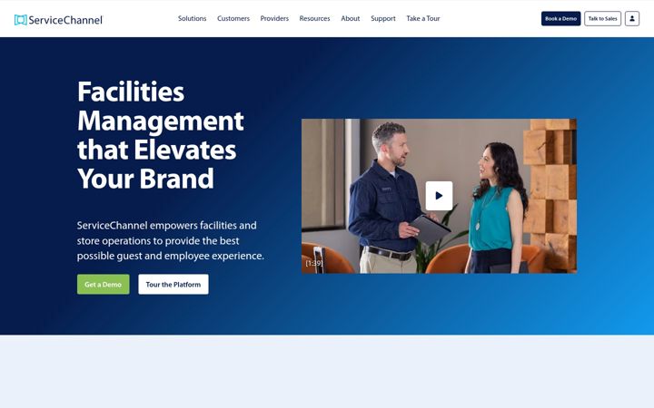 Skærmbillede af servicechannel.com