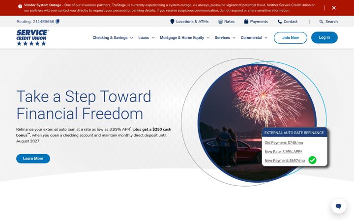 Screenshot of servicecu.org