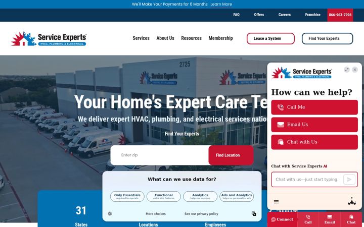 Screenshot of serviceexperts.com