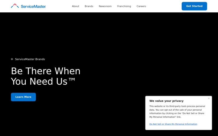 Screenshot of servicemaster.com