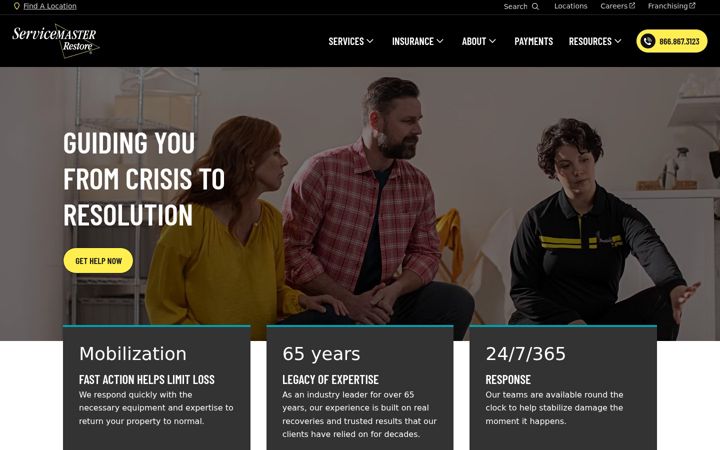 Screenshot of servicemasterrestore.com