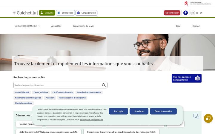 Screenshot of services-publics.lu