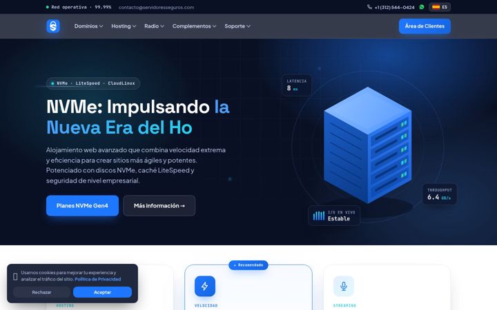 Screenshot of servidoresseguros.com