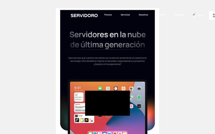 Screenshot of servidoro.com