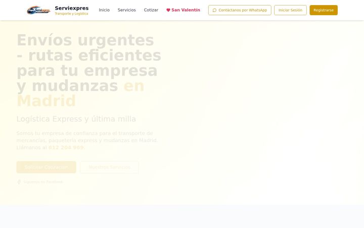 Captura de ecrã de serviexprestransporteylogistica.com