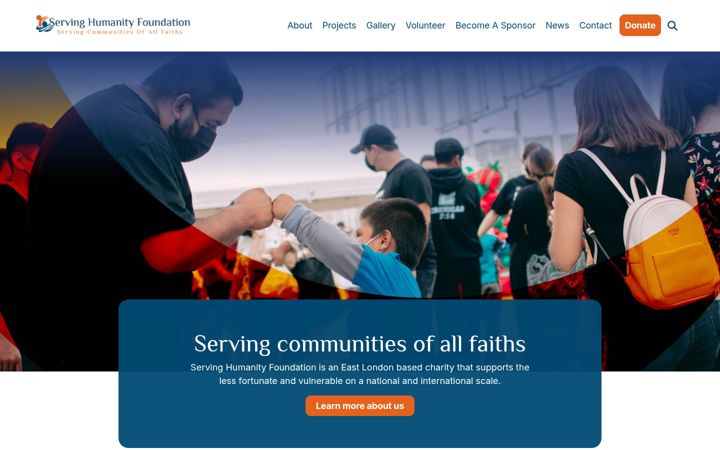 Screenshot of servinghumanityfoundation.org.uk