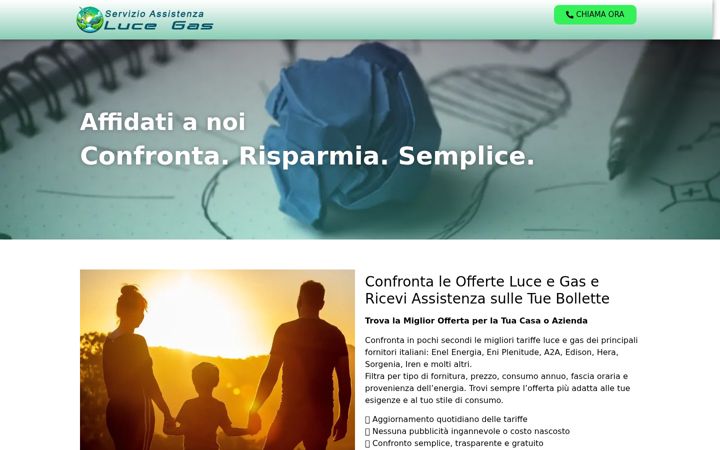 Capture d'écran de servizioassistenzalucegas.it