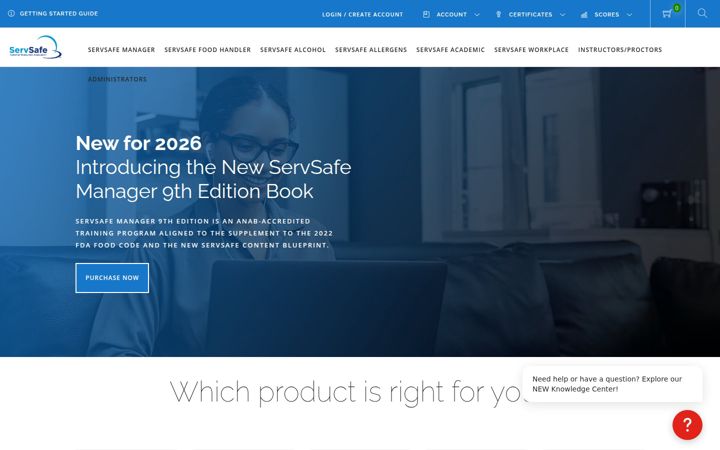 Screenshot di servsafe.com