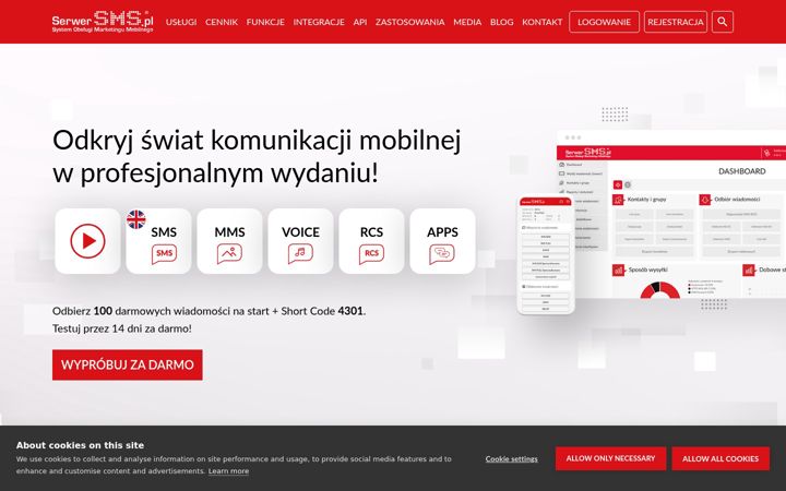 Screenshot of serwersms.pl