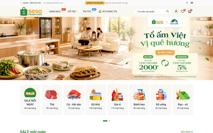 Screenshot of sesofoods.com