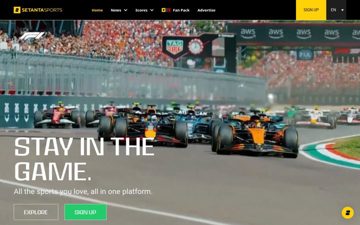 Screenshot of setantasports.com