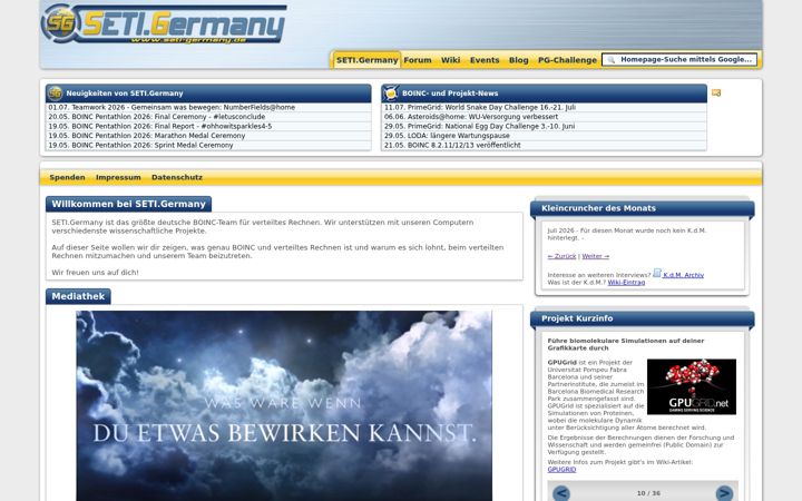 Screenshot of seti-germany.de