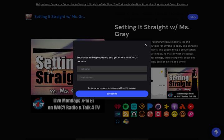 Skærmbillede af settingitstraightradio.com