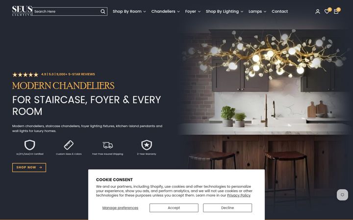 Zrzut ekranu seuslighting.com