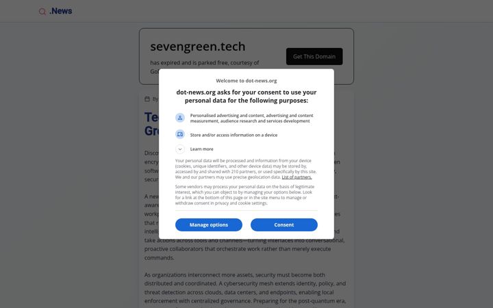 Ekrānuzņēmums no sevengreen.tech