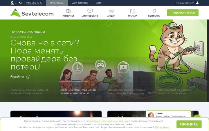 Screenshot of sevtele.com