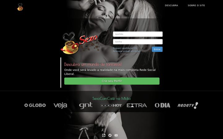 Screenshot of sexocomcafe.com.br