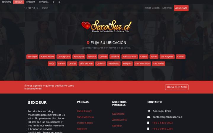 Captura de ecrã de sexosur.cl