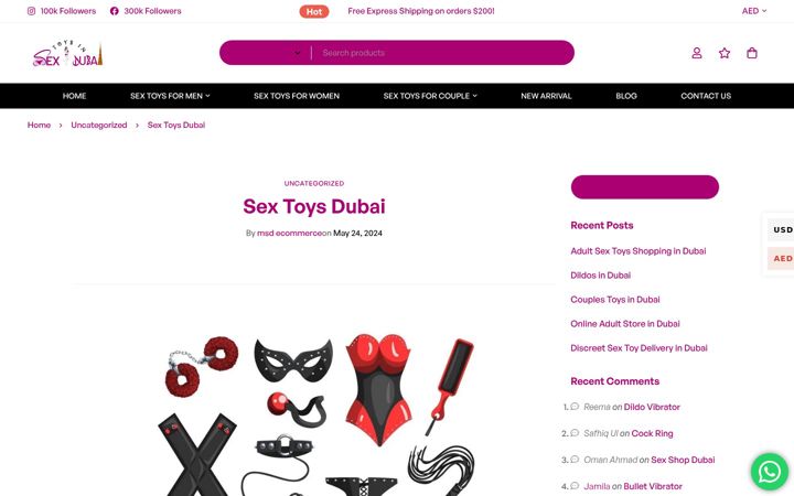 Screenshot of sextoysindubai.com