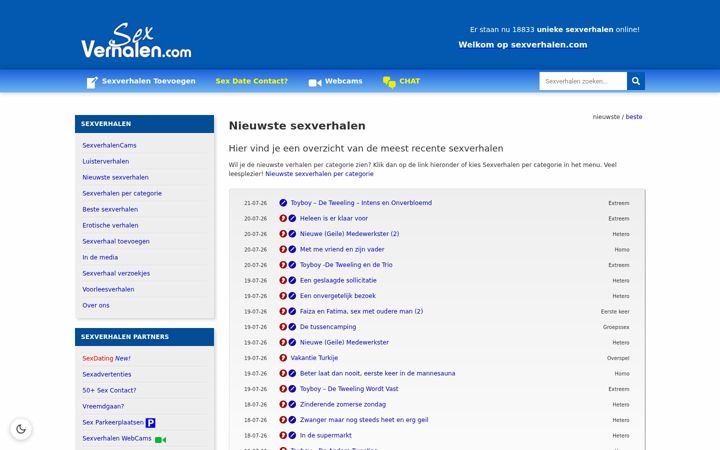 Screenshot of sexverhalen.com