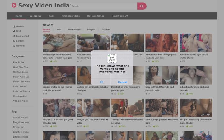 Screenshot di sexyvideoindian.com