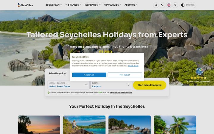 Skjermbilde av seyvillas.com