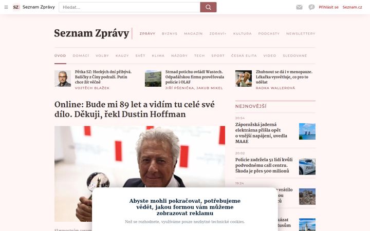 Screenshot von seznamzpravy.cz