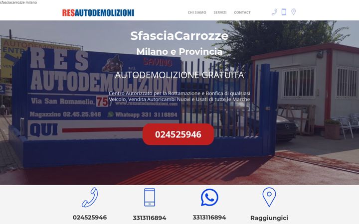 Ekraanipilt saidist sfasciacarrozzemilano.it