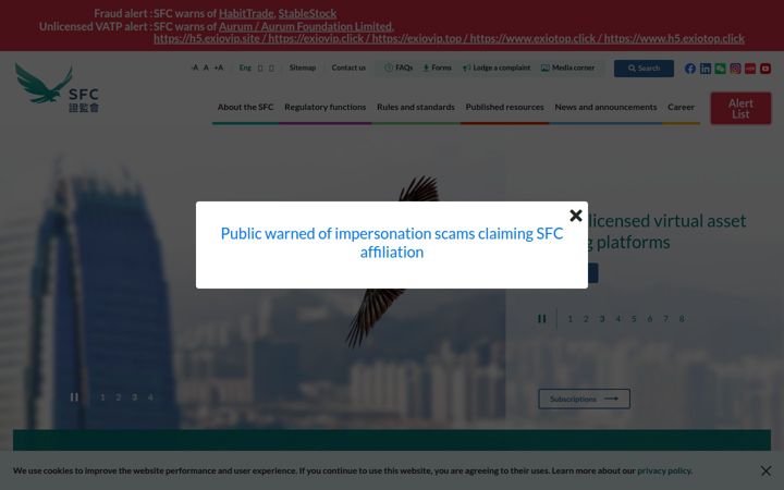 Screenshot of sfc.hk