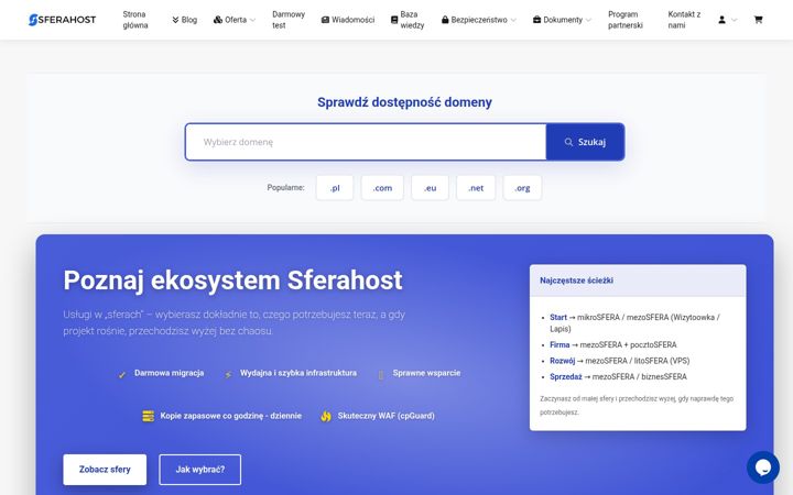 Screenshot of sferahost.pl