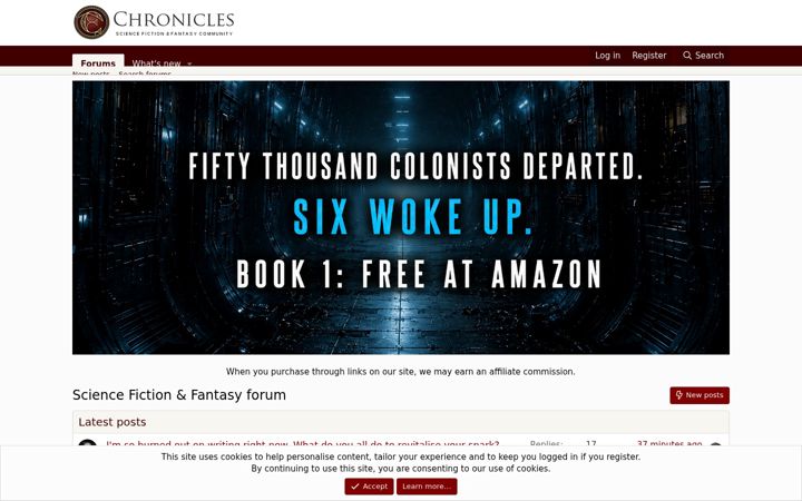 Screenshot of sffchronicles.com