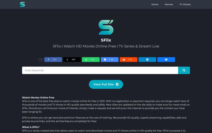 Screenshot of sflix.win