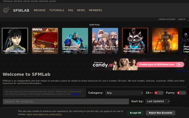 Screenshot of sfmlab.com