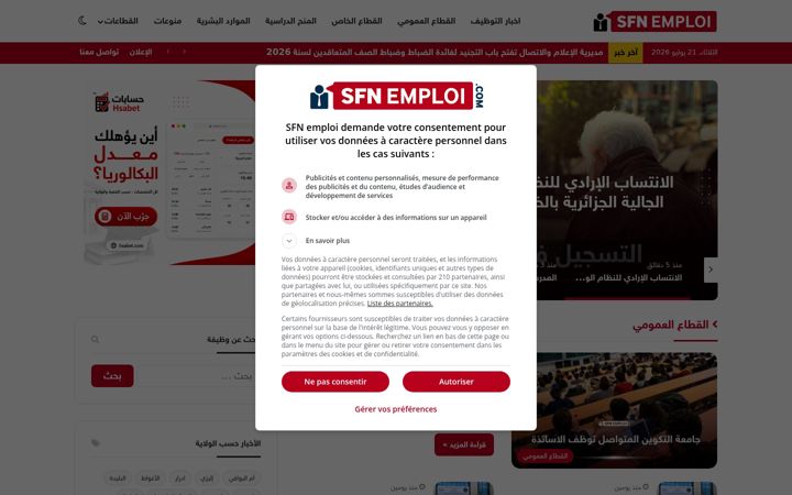 Kuvakaappaus sivustosta sfnemploi.com