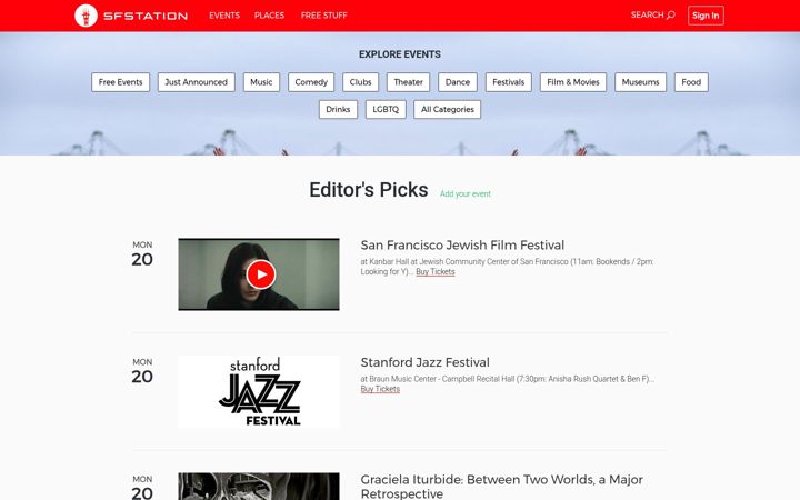 Screenshot of sfstation.com