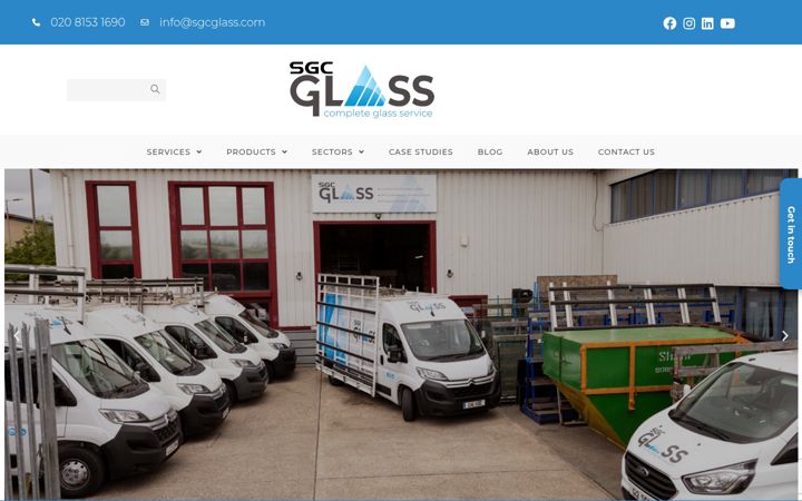 Snímek obrazovky sgcglass.com