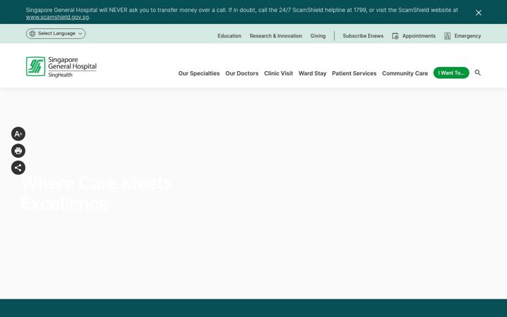 Screenshot of sgh.com.sg